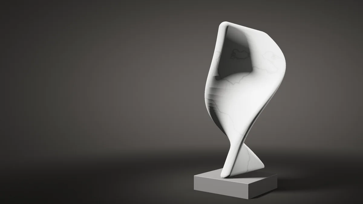 Wave, 2023 — White marble
